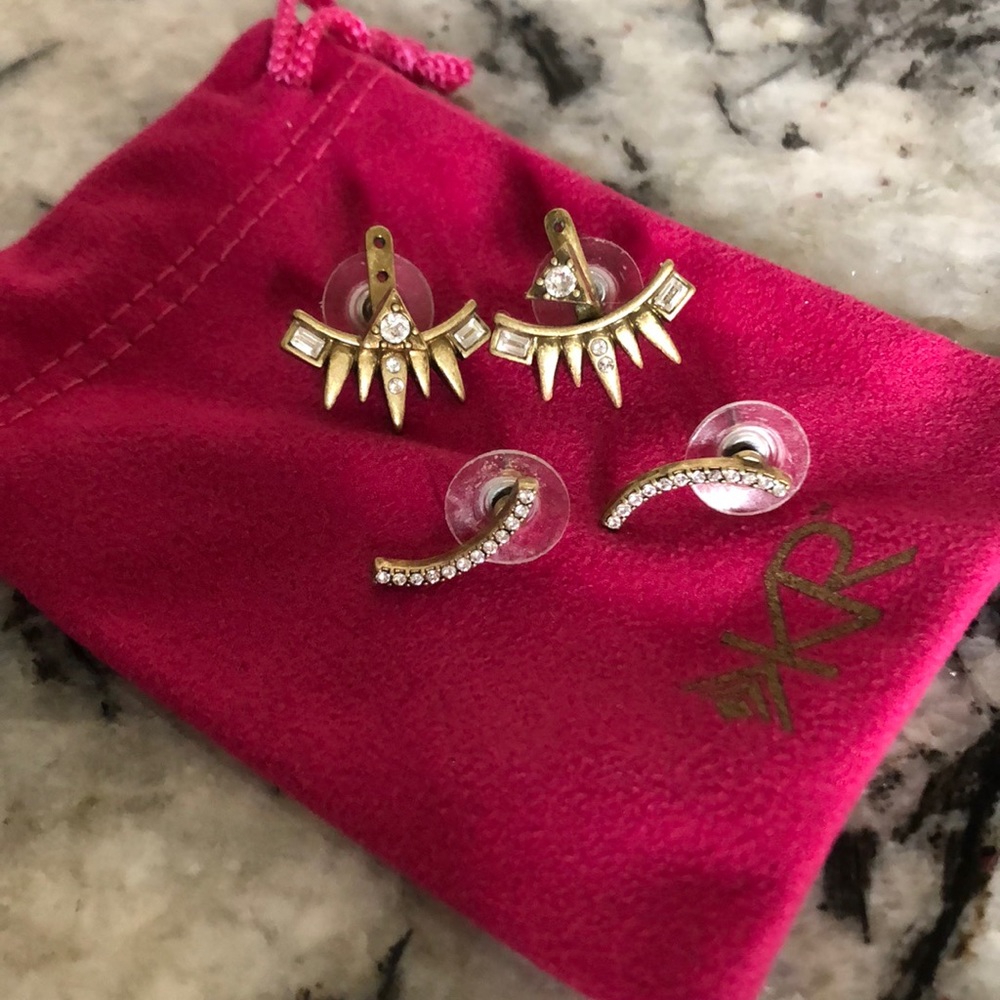 Silpada muti-way brass and stone earring set
